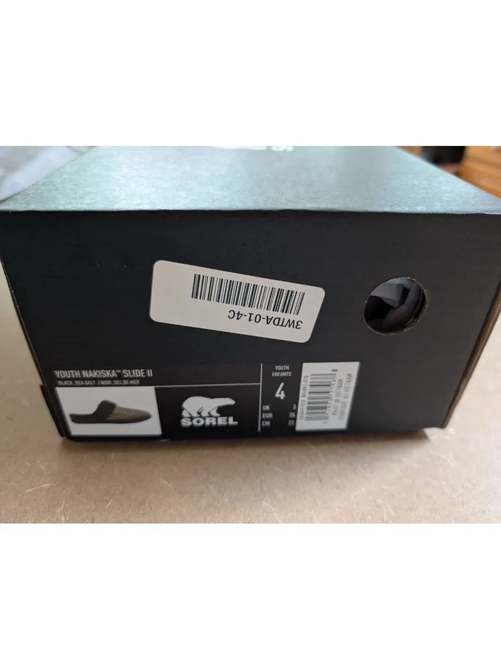 Sorel Youth Nakiska Slide II Kids Black Gold Glitter Sparkle New Box Size 4 NWT